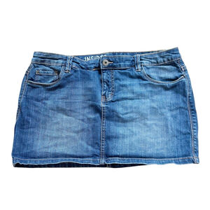 Insider Blue Denim Mini Skirt Size 14 Summer/Spring Casual Wear Stretch